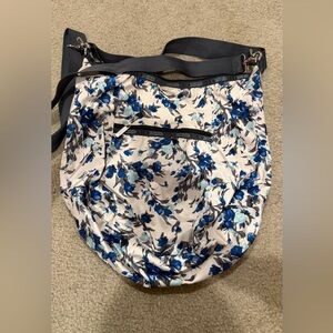 Lesportsac Blue and Gray Floral Shoulder Bag